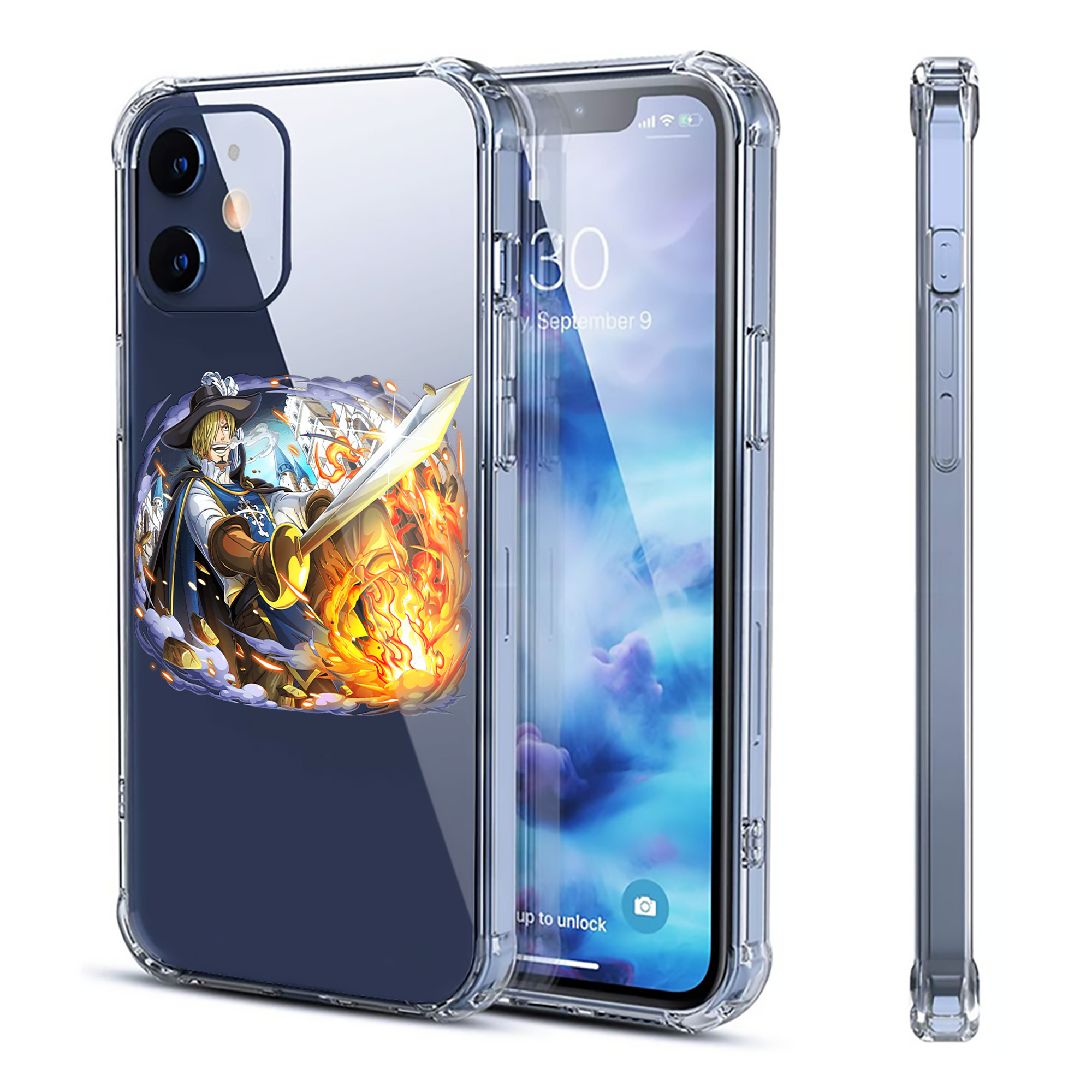（画像用） ワンピース サンジ ONE PIECE Sanji 【iPhone 12シリーズ対応】透明スマホケース（クリアソフトケース）